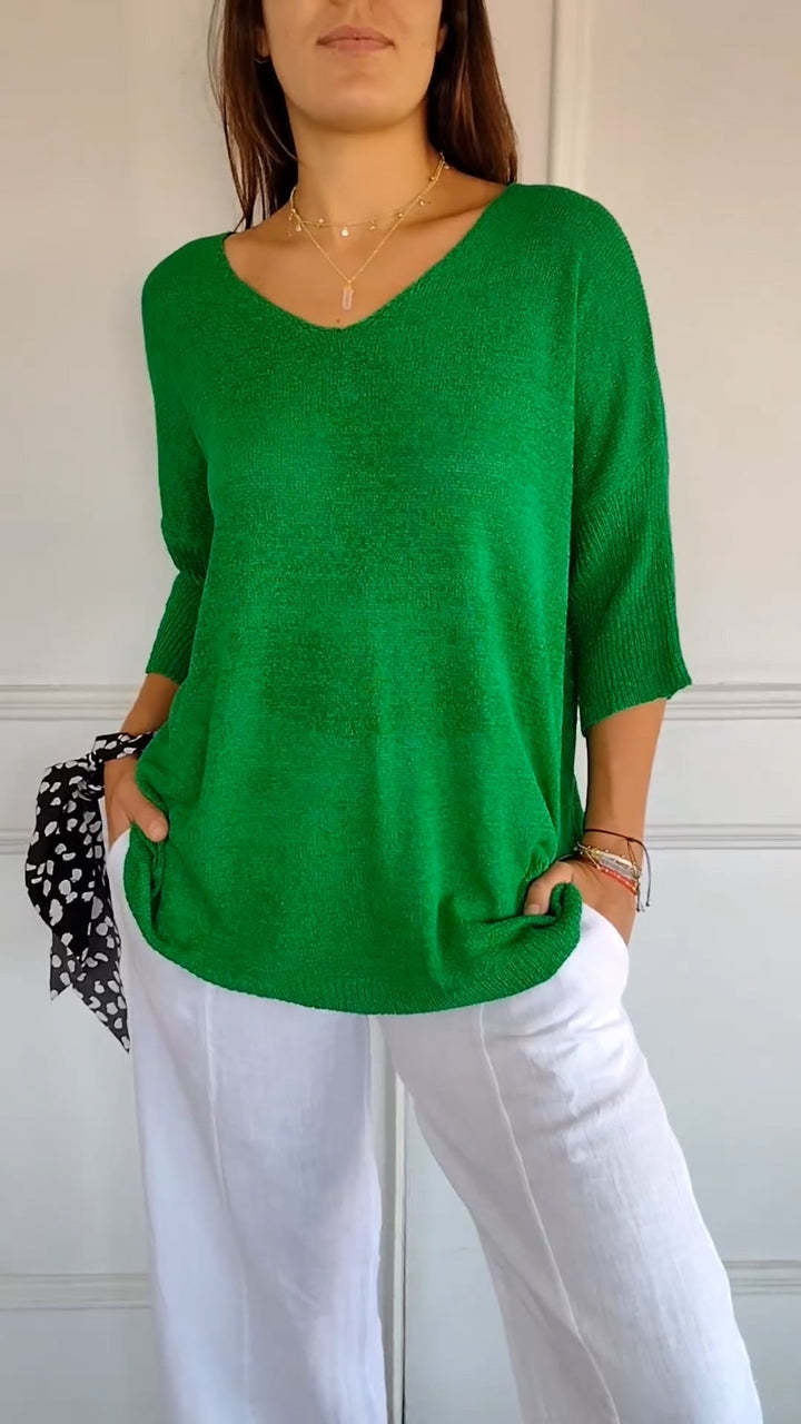 Lumara | Knit top with V-neckline