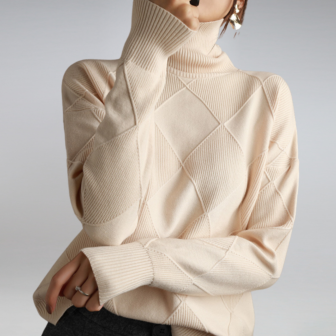 Adelle Diamond Turtleneck Sweater