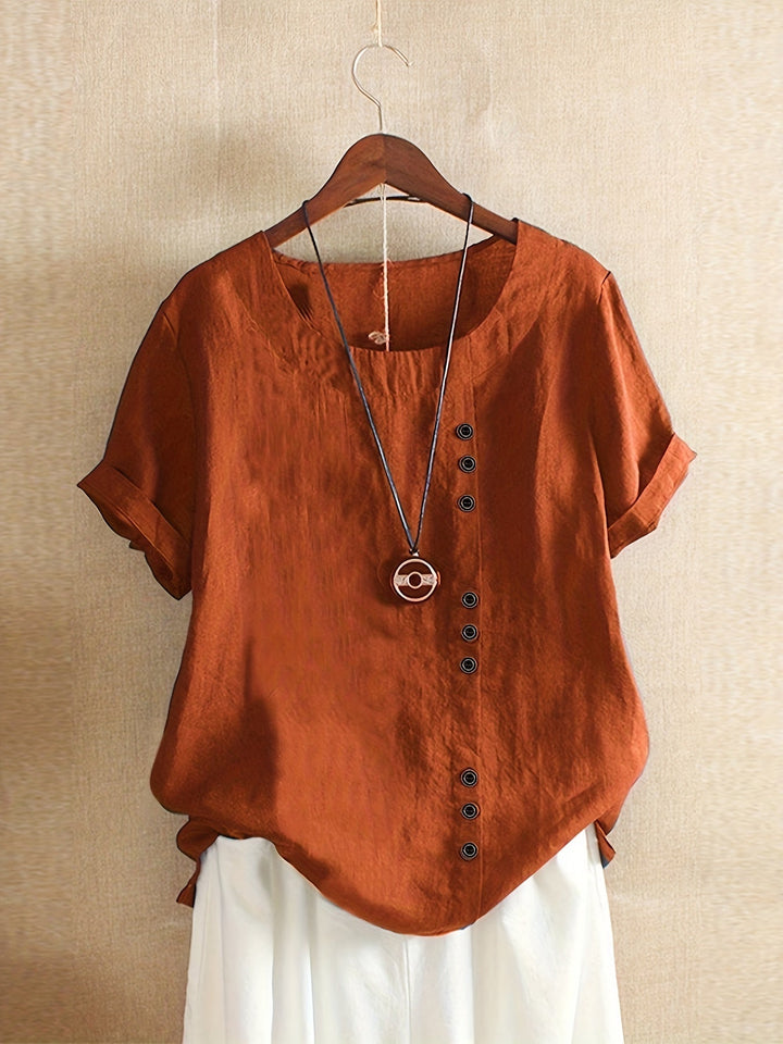 Jenny | Casual Button Decor Blouse