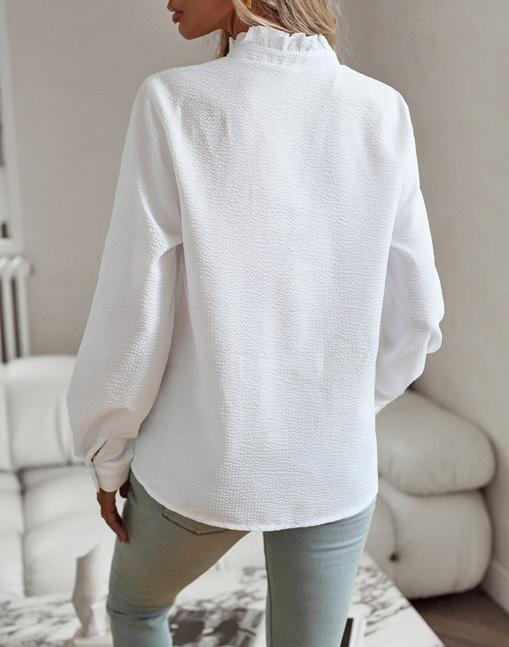 Elisabeth | Cuff Collar Designed Elegant Long Sleeve Blouse