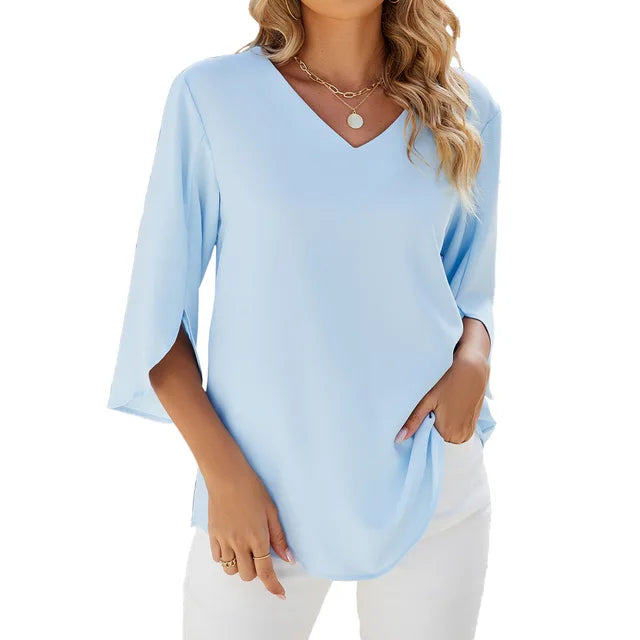 Ciana | Elegant V-Neck Blouse